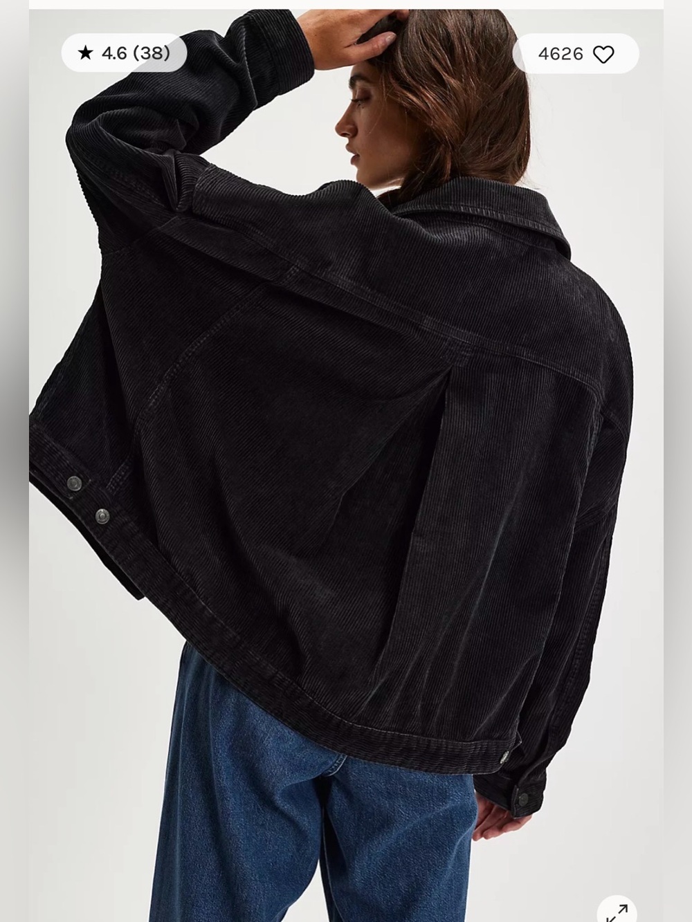 Free People Oversized Corduroy Utility Jacket Size Medium - Picture 4 of 16
